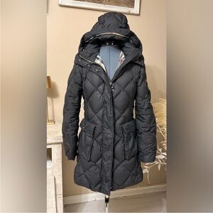 Burberry Black Puffer Jacket with Hood
